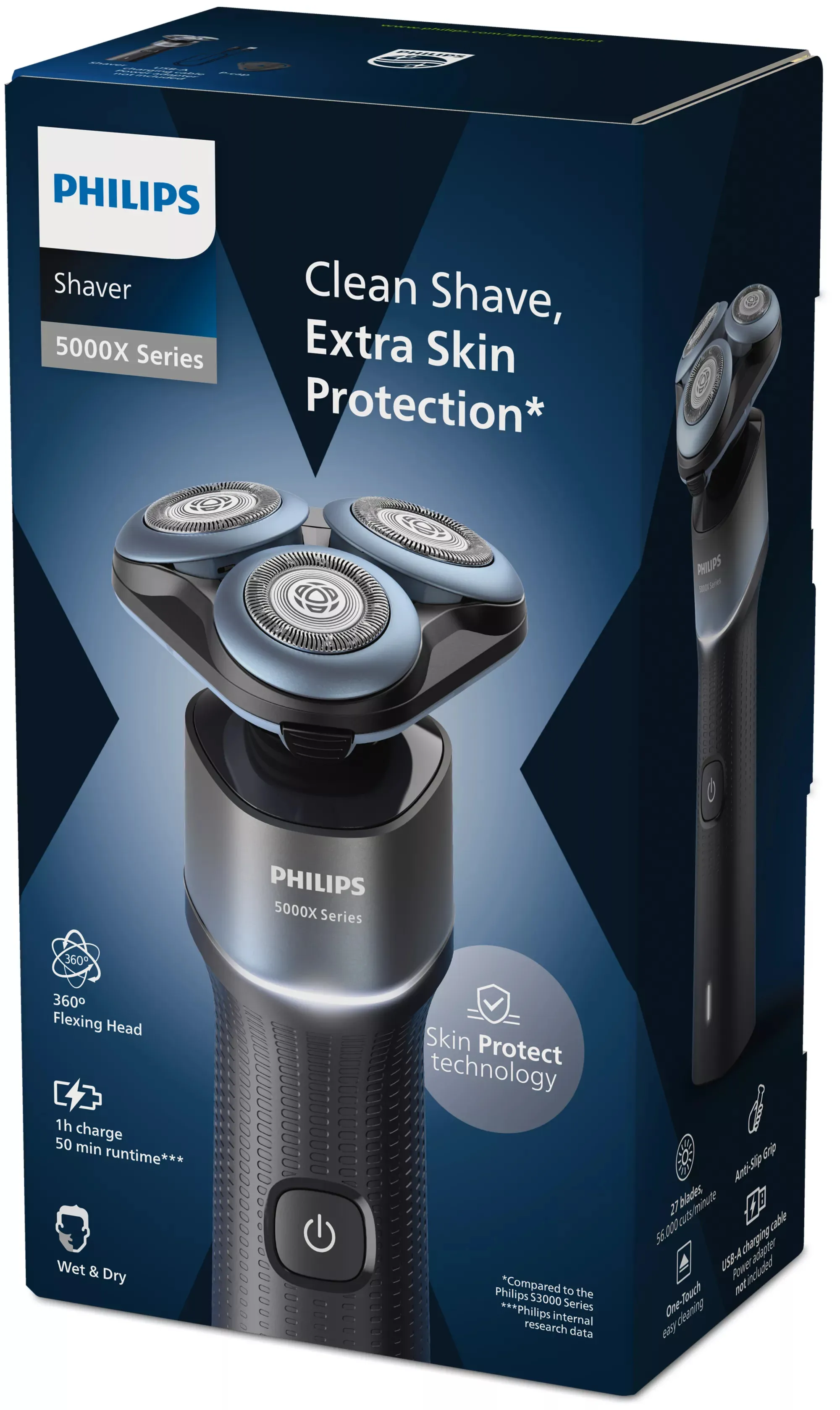 Philips Shaver 5000X Series X5006/00 Wet &amp; Dry - shaver, Black, Blue