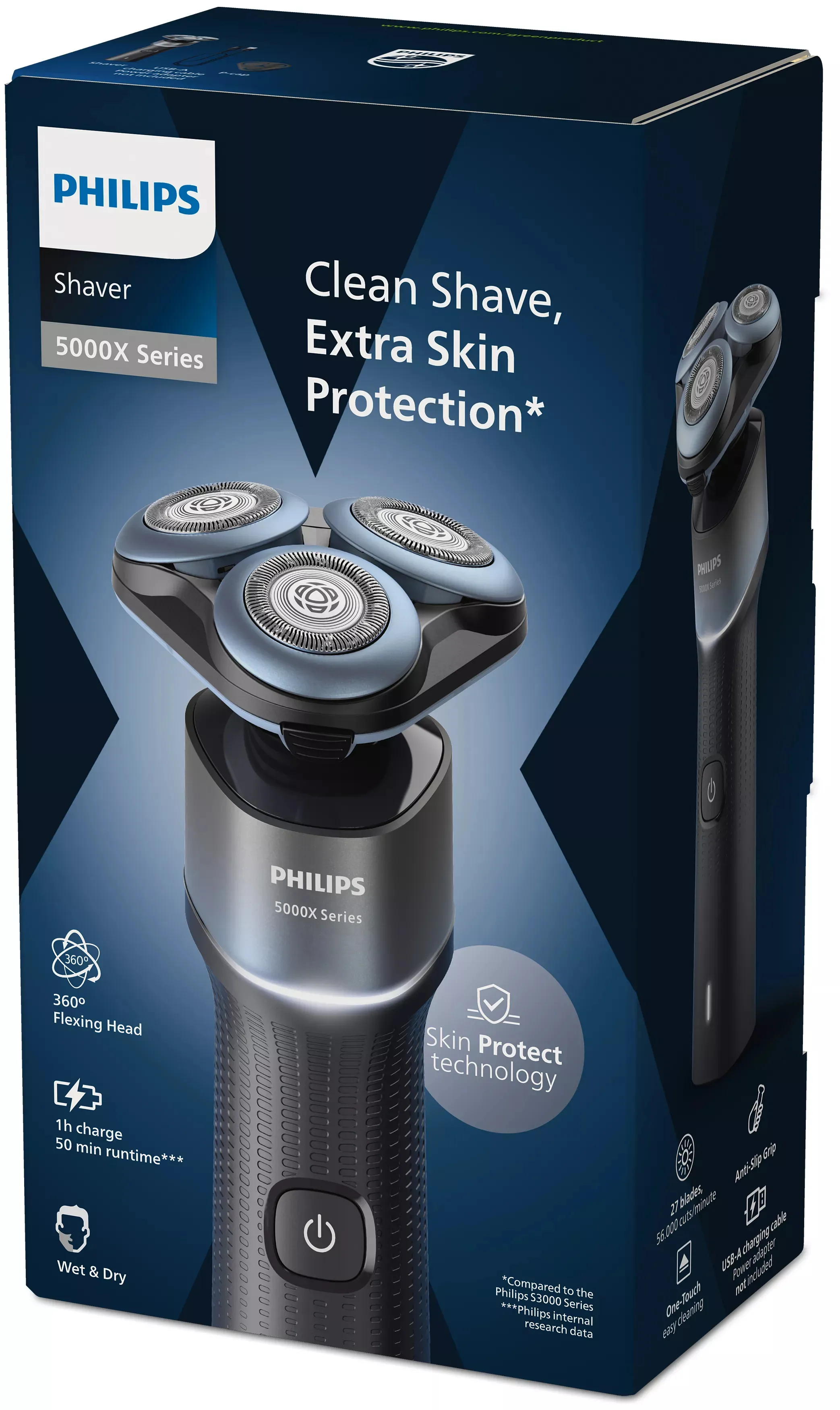 Philips Shaver 5000X Series X5006/00 Wet &amp; Dry - shaver, Black, Blue
