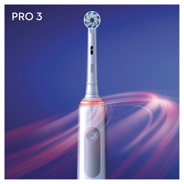 Oral-B PRO3 3000 - eltandborste, Gr&aring;, Vit