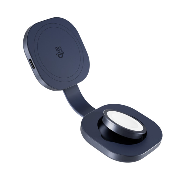 Epico UltraBase Qi2 25W 2in1 Fold Metal Mag+ Wireless Charger EF35 | Deep Blue | Protective  &amp;  Travel Pouch Included