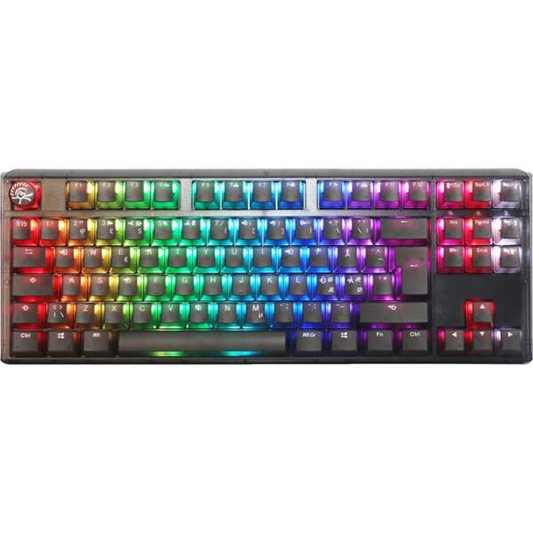 Ducky One 3 Aura Black TKL Cherry Silent Red RGB -pelin&auml;pp&auml;imist&ouml;