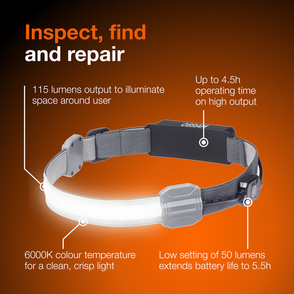 OSRAM LEDinspect LEDIL414, 1000 mAh, 115 lm, Head torch