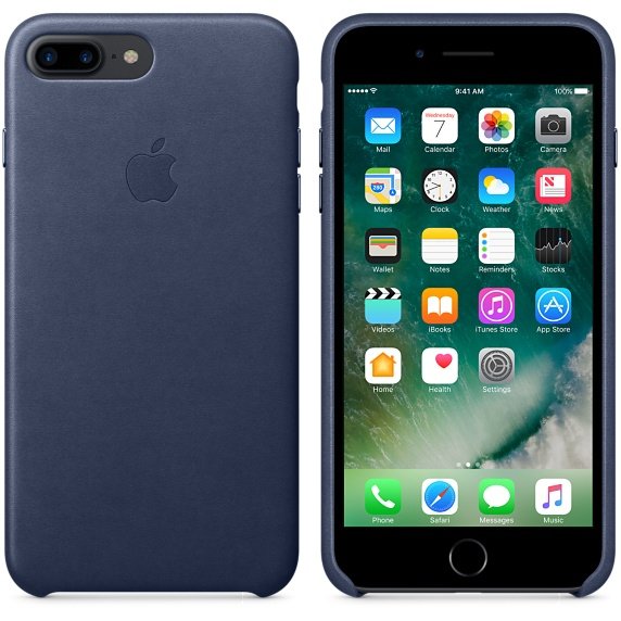 Apple iPhone 7 Plus L&auml;derskal  &ndash; midnattsbl&aring;