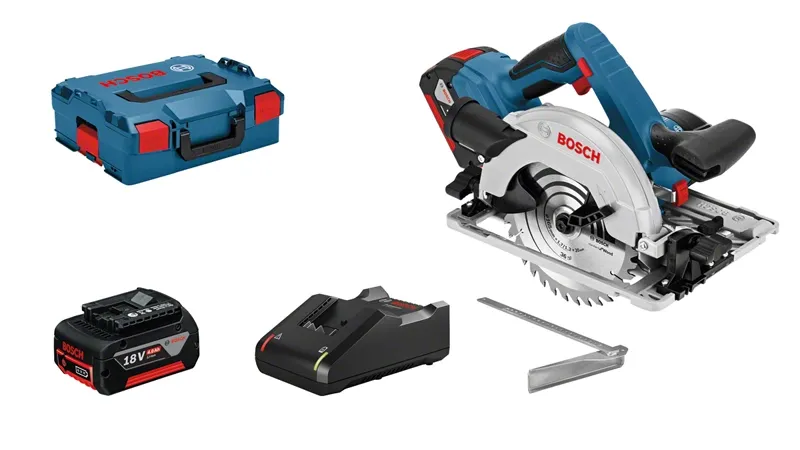 Bosch cordless circular saw GKS 18V-57 G Professional, 18Volt&nbsp;(blue / black, L-BOXX, 2x Li-ion battery 4.0Ah)