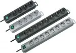 Brennenstuhl 10-way power strip, 2 x main switches, 2m, black