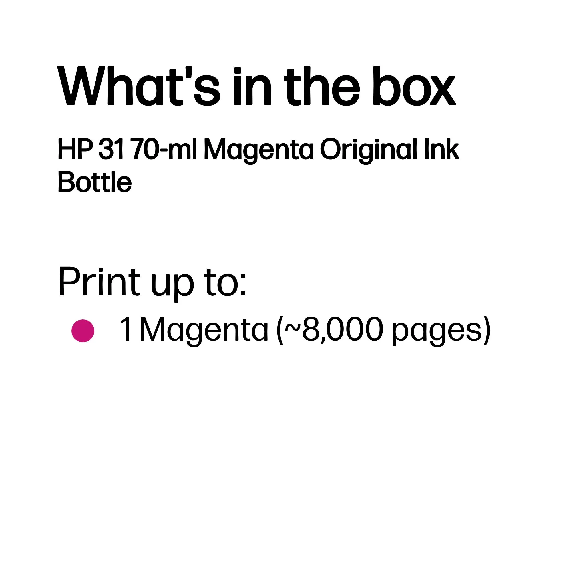 HP 31-mustepullo, 70 ml, magenta