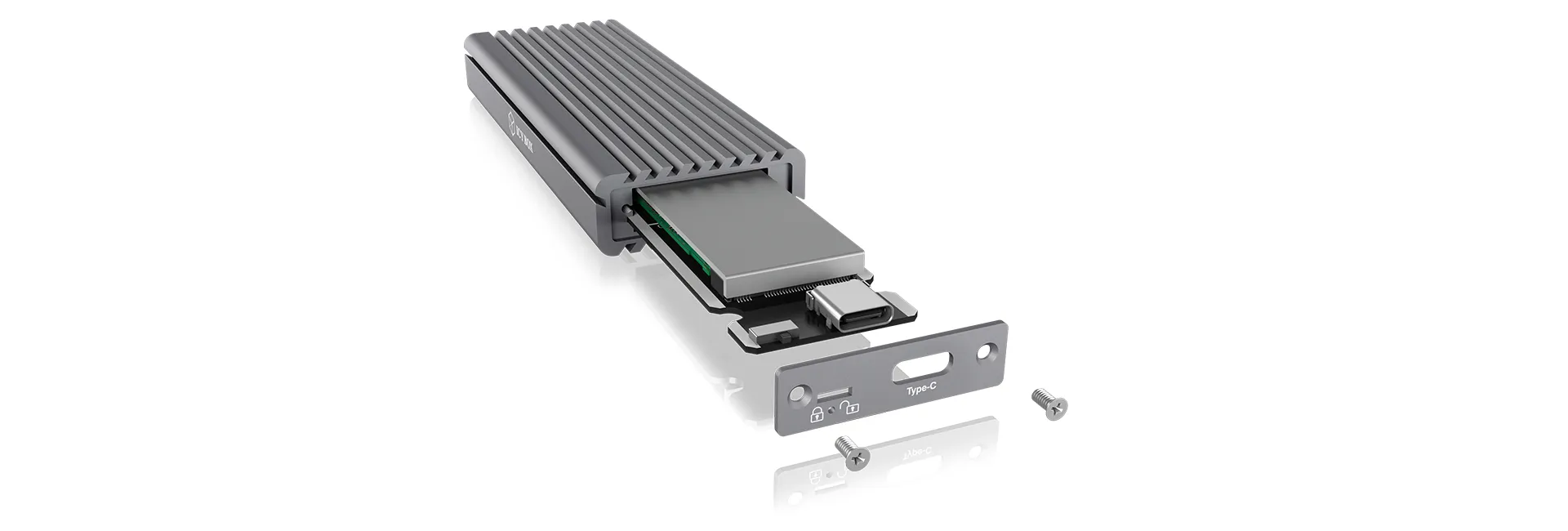 External Type-C aluminium enclosure for M.2 NVMe SSD
