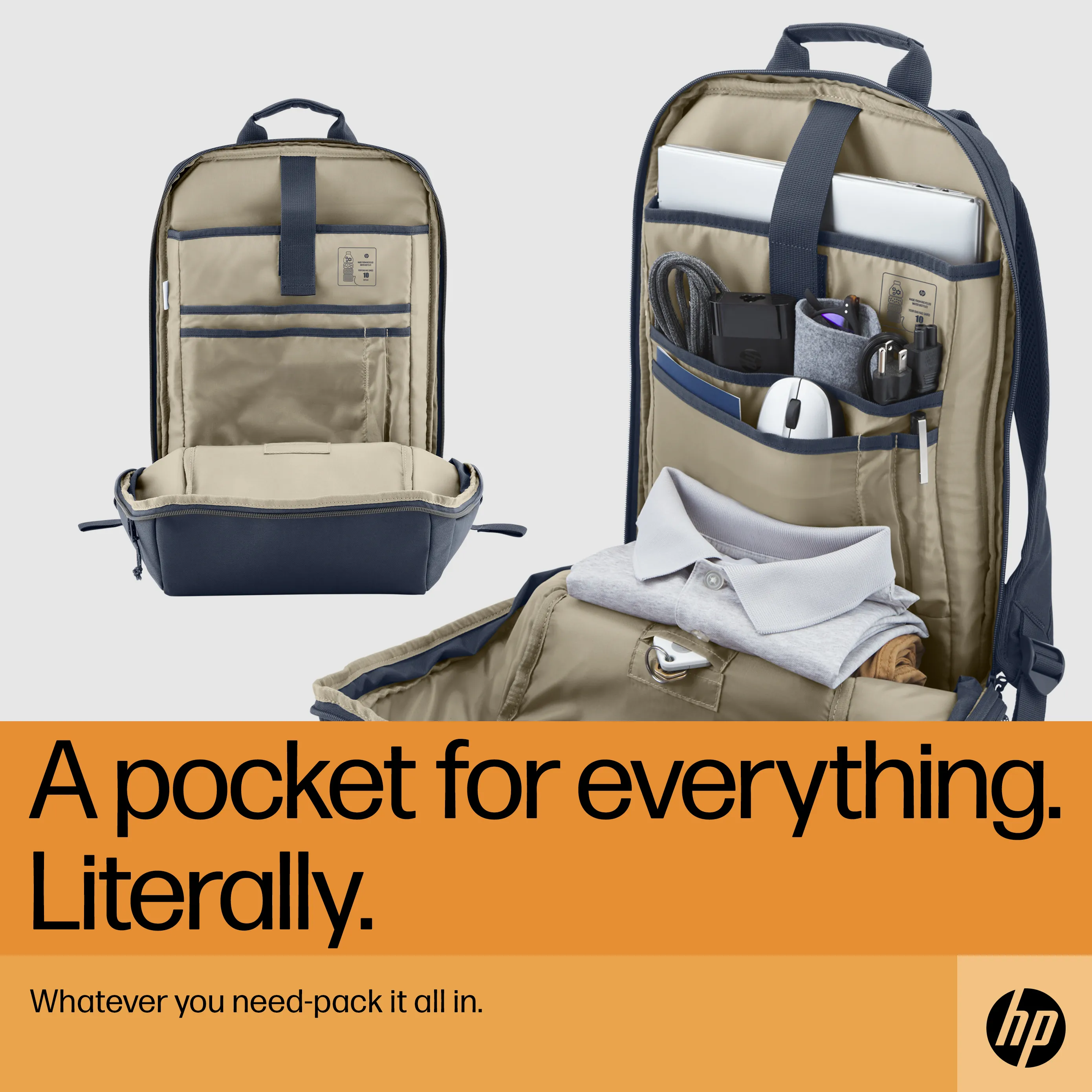 HP Travel 18l BNG - notebook backpack, black/blue, 15.6&quot;