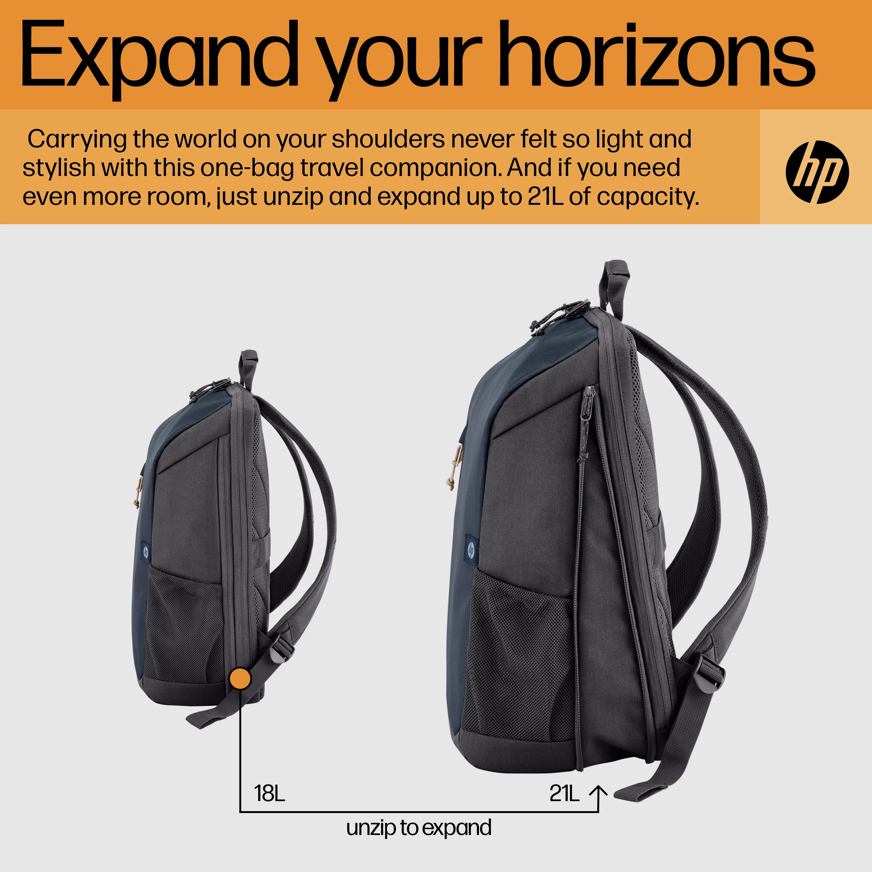 HP Travel 18l IGR - notebook backpack, blue/grey, 15.6"