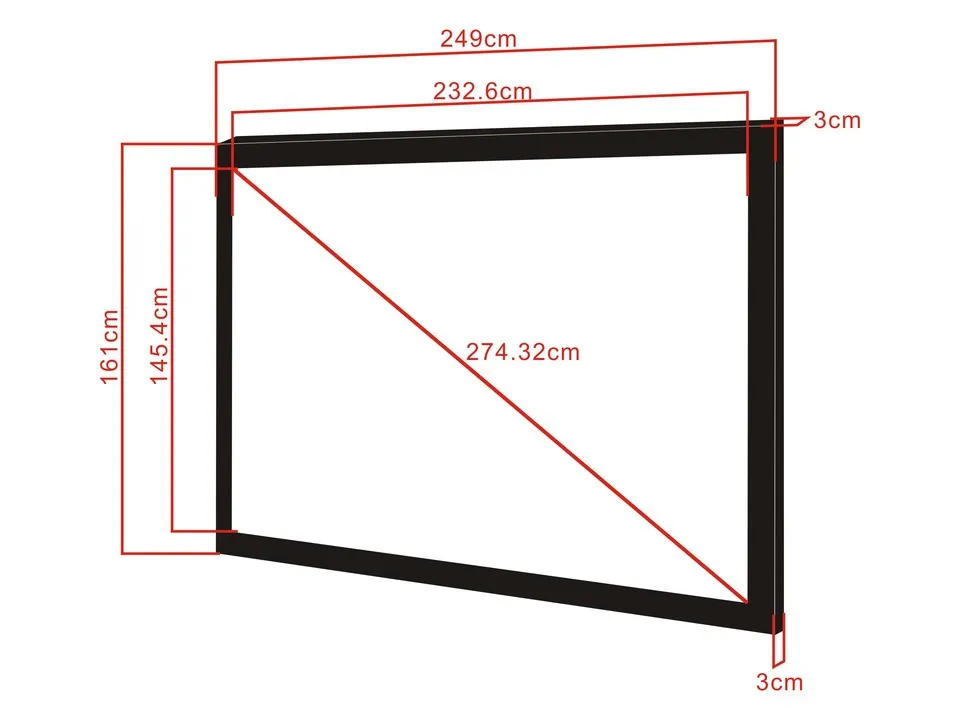 Multibrackets M Framed Projection Screen Deluxe - Heijastusn&auml;ytt&ouml; - 108 tuuma (274 cm) - 16:10 - Matte White