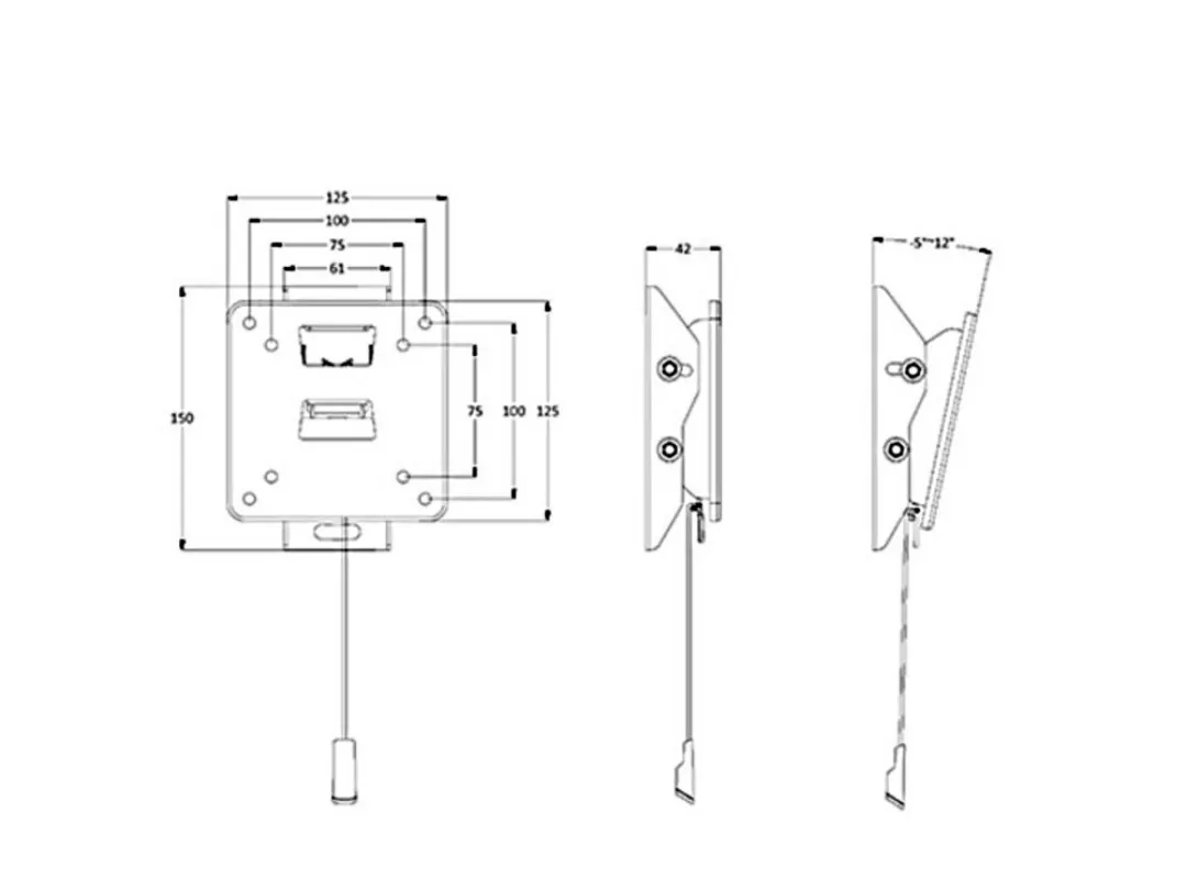 Multibrackets M VESA Wallmount Tilt - Wall mount tuotteelle LCD-n&auml;ytt&ouml; - musta -n&auml;yt&ouml;n koko: 14"-24"