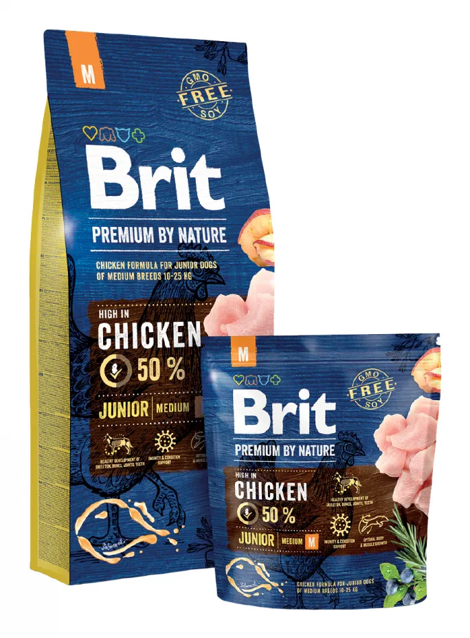 Brit Premium by Nature Junior Medium Chicken, Dry food for dogs, 15kg