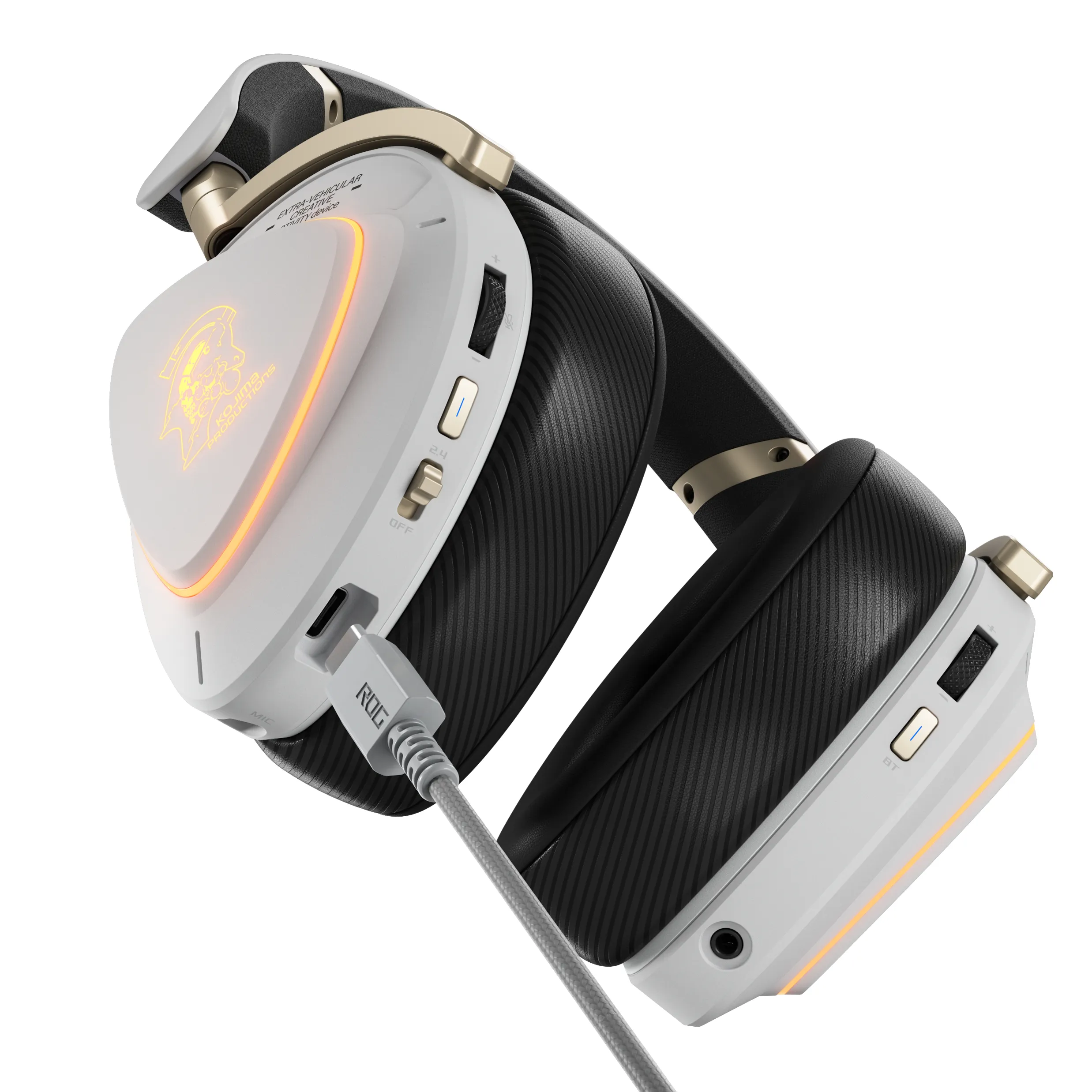 Asus ROG Delta II Kojima Edition -langaton pelikuulokemikrofoni, musta/valkoinen