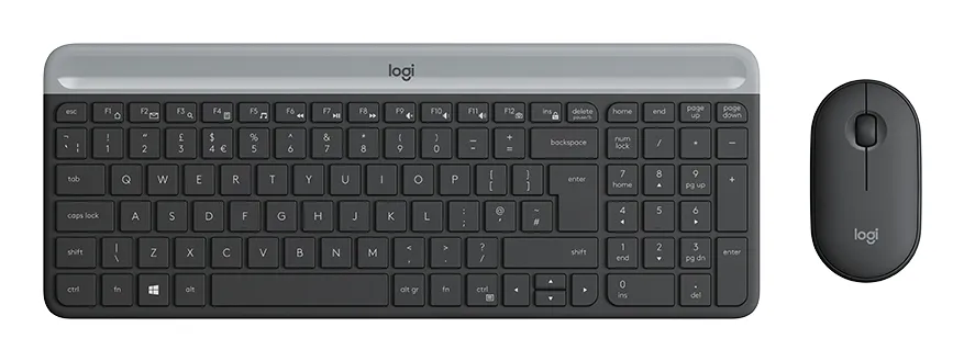 Logitech MK470 Slim -langaton näppäimistö ja hiiri, Grafiitti Logitech MK470 Slim -langaton näppäimistö ja hiiri, Grafiitti
