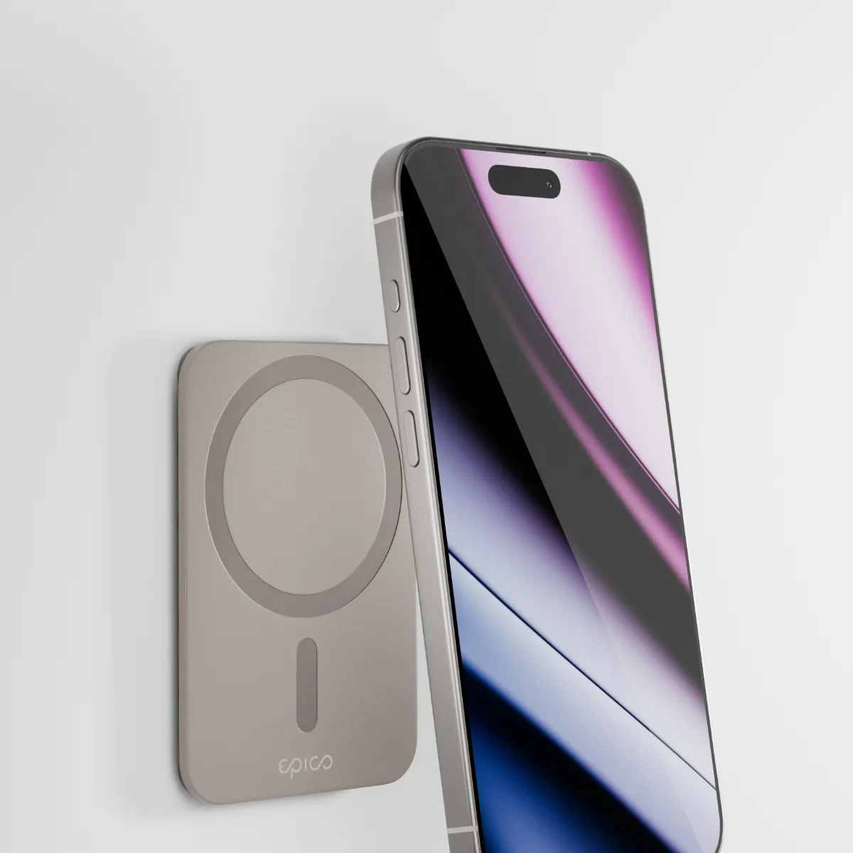 Epico Mag+ Suction Phone Holder MagSafe Compatible | Titanium | Versatile Use