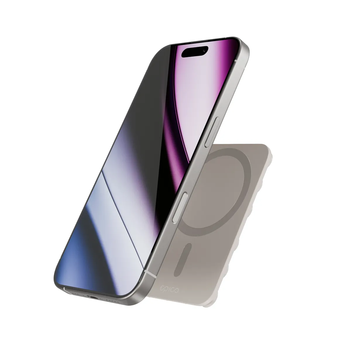 Epico Mag+ Suction Phone Holder MagSafe Compatible | Titanium | Versatile Use