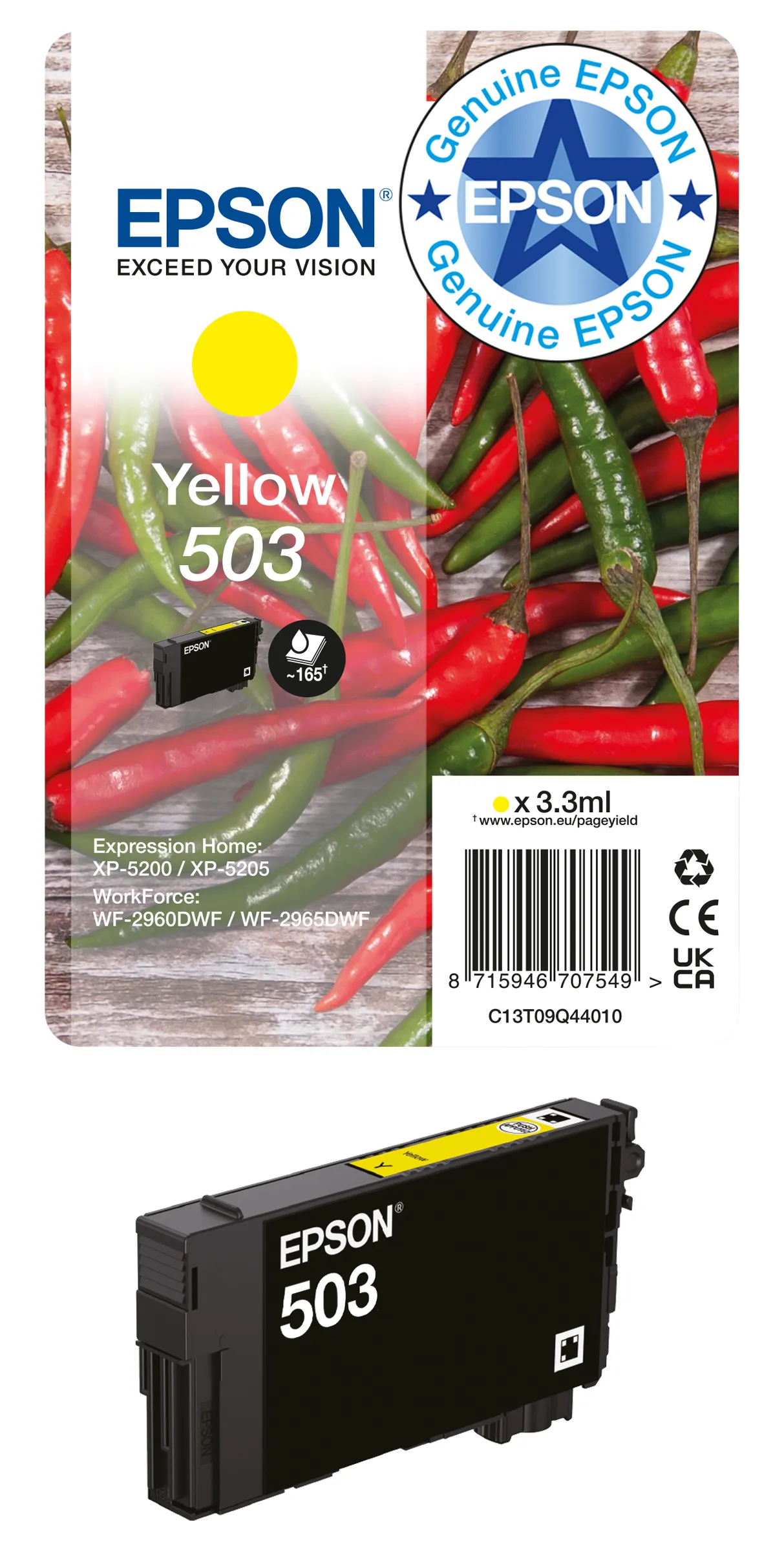 Epson 503XL C13T09R24020 XL-mustekasetti, 6.4 ml, syaani