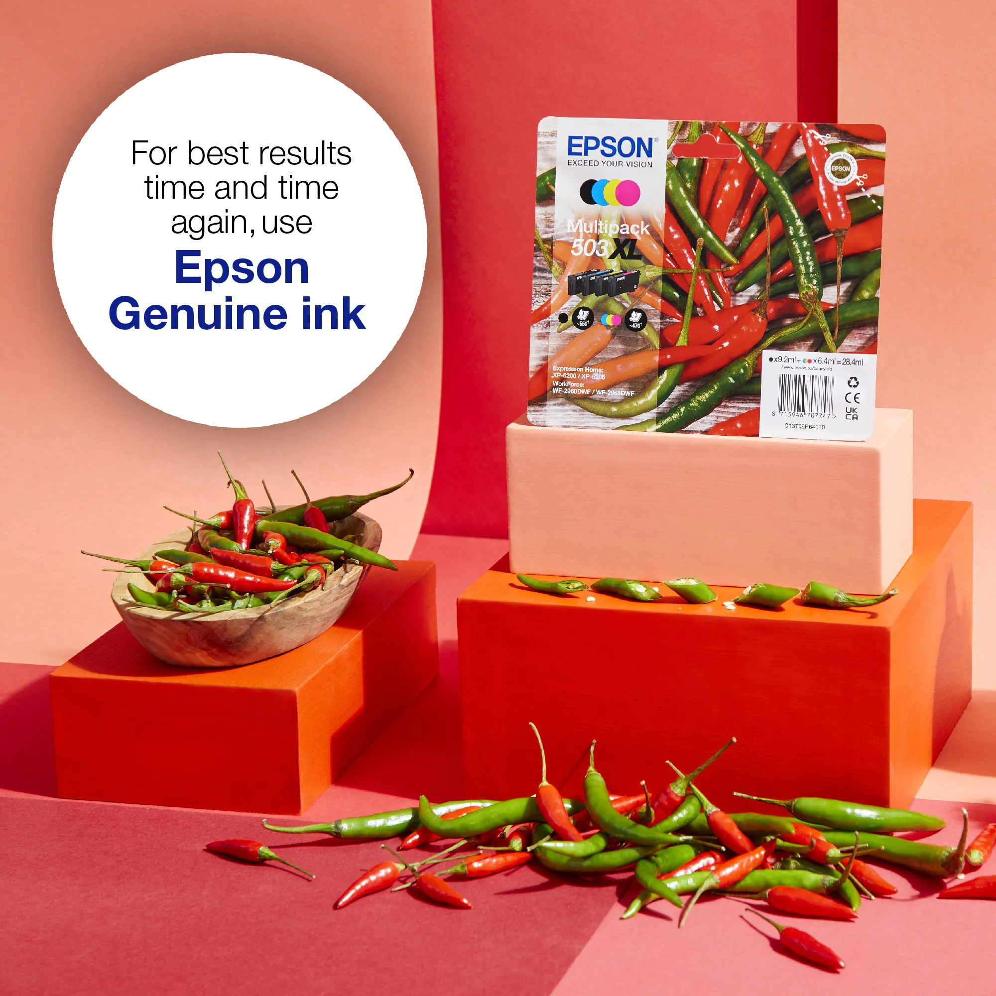 Epson 503XL C13T09R24020 XL-mustekasetti, 6.4 ml, syaani