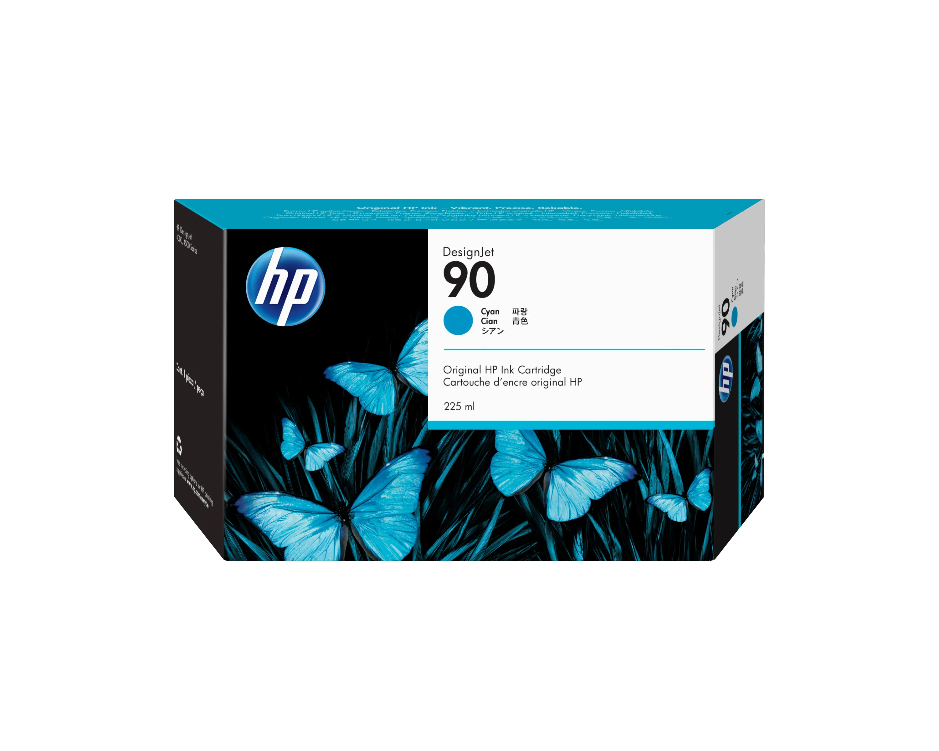 HP No. 90 Cyan Ink Cartridge (225 ml)