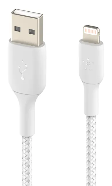 Belkin Boost Charge Braided USB-A - Lightning - cable, 2 m, White