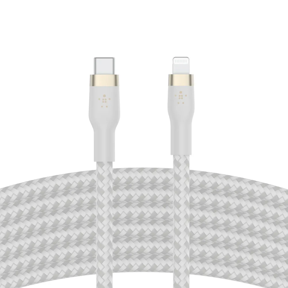BOOST CHARGE USB-C to LTG_Braided Silicon, 3m, White