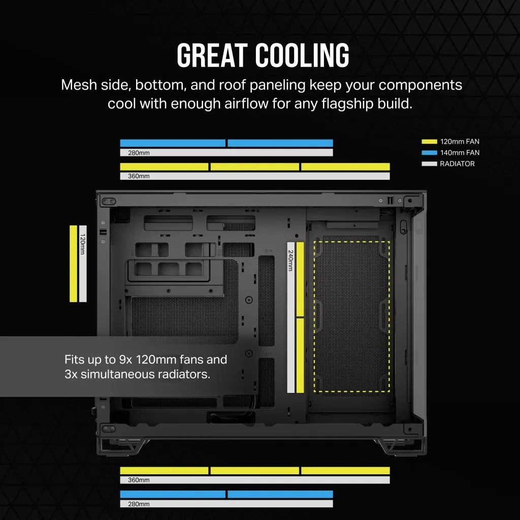 Corsair 2500X Dual Chamber - mATX case, black