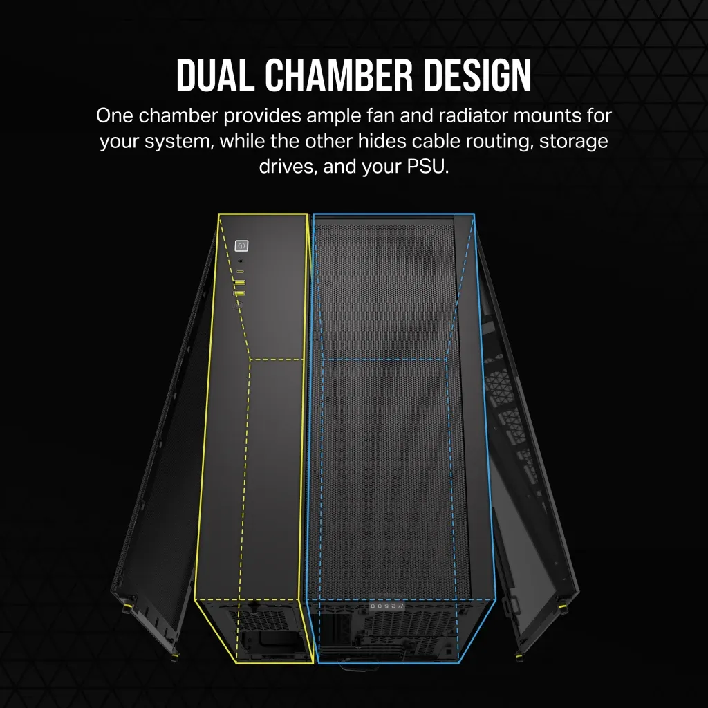 Corsair 2500X Dual Chamber - mATX case, black