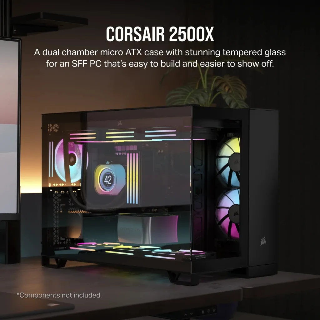 Corsair 2500X Dual Chamber - mATX case, black