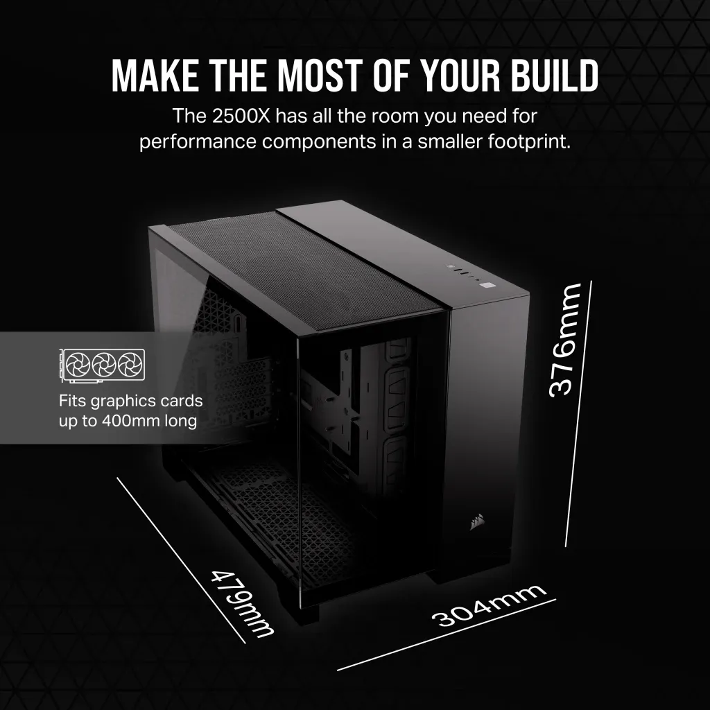 Corsair 2500X Dual Chamber - mATX case, black