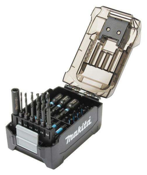 Makita &ndash; Impact Black, 31-delars borr- och bitsats, svart, 1/4 tum, f&ouml;r slagskruvdragare, i batteril&aring;da