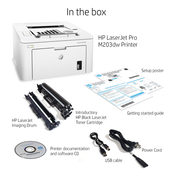 HP LaserJet Pro M203dw NAME Duplex, LAN/Wi-Fi, A4 - mono laser printer