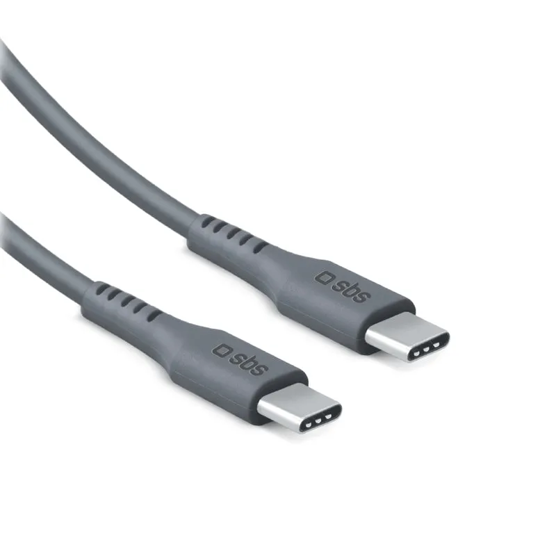 SBS USB-C -kaapeli, 60 W, 2 m, harmaa