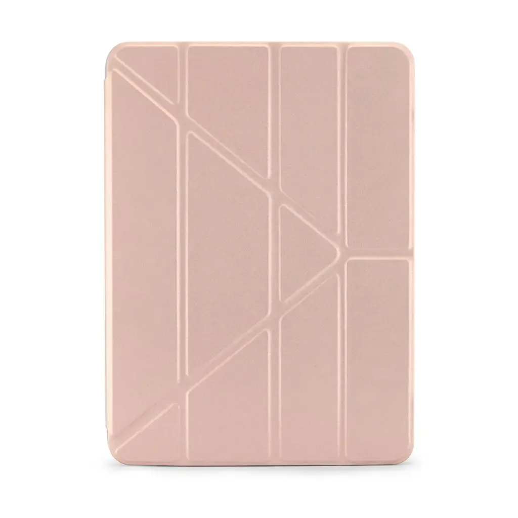 Pipetto iPad Air 10,9" (6:th gen) Origami No1 -kotelo, vaaleanpunainen metalliv&auml;ri