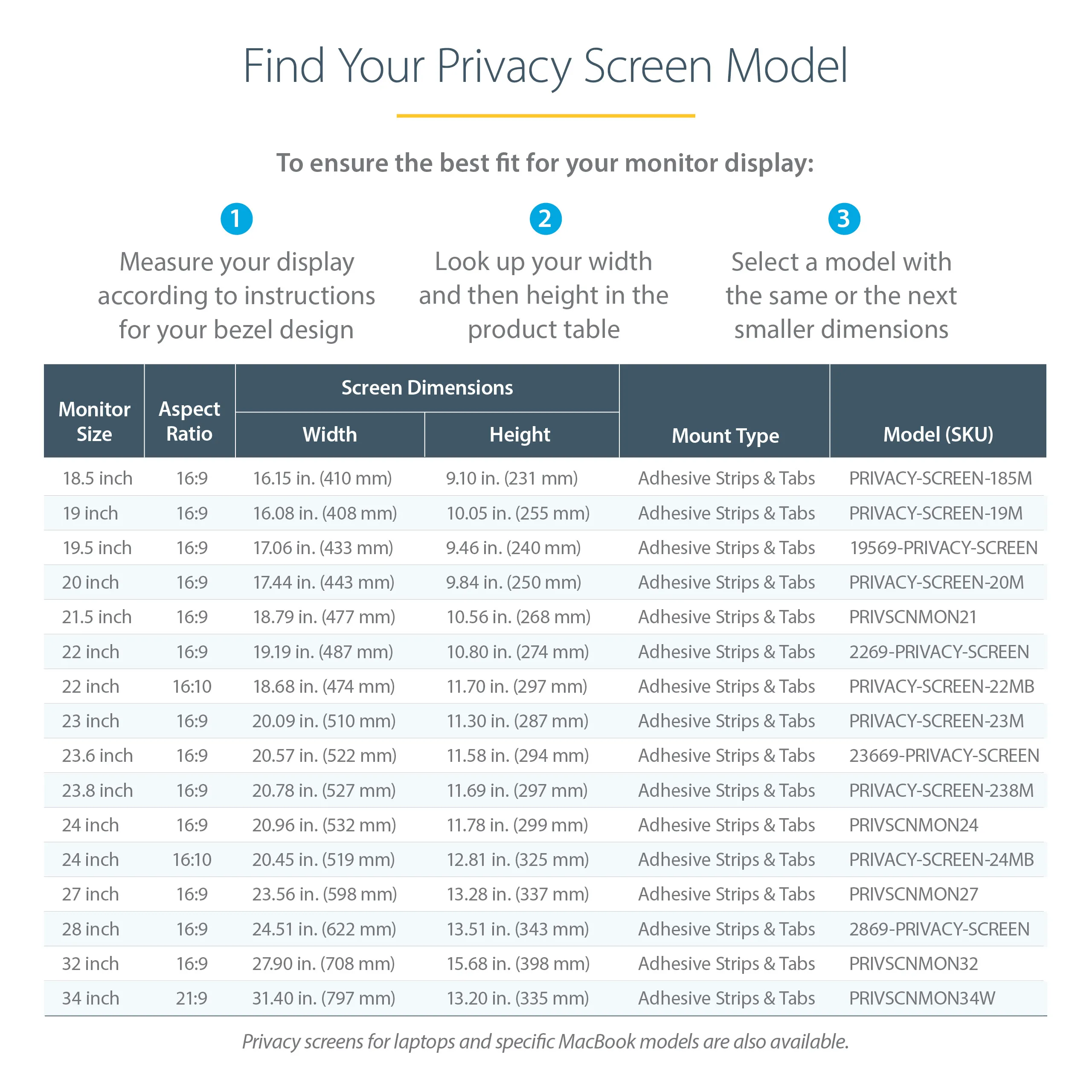 24 inch Monitor Privacy Screen Filter
