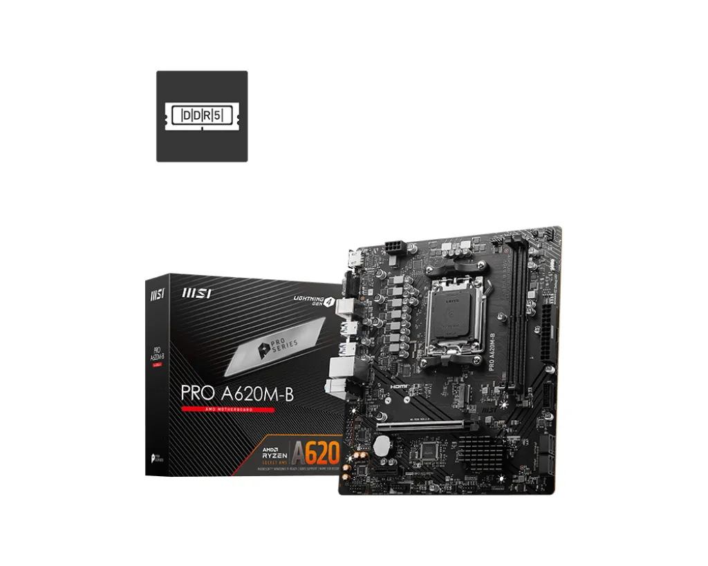 MSI PRO A620M-B AM5 DDR5 mATX - moderkort