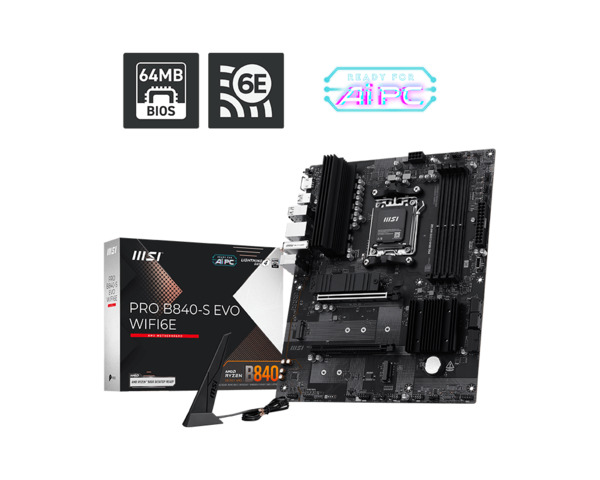 MSI PRO B840-S EVO WiFi 6E AM5 ATX moderkort