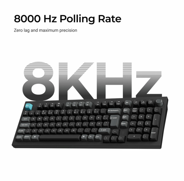 Keychron Q5 Ultra 8K Wireless Mechanical Gaming Keyboard, Silk POM Red, Black