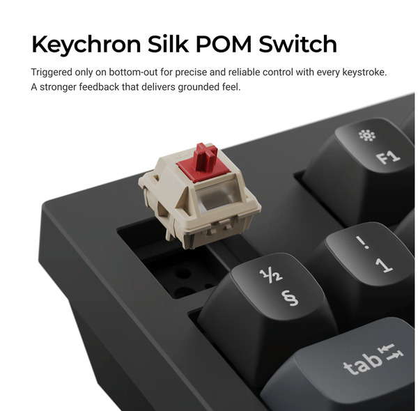 Keychron Q5 Ultra 8K Wireless Mechanical Gaming Keyboard, Silk POM Red, Black
