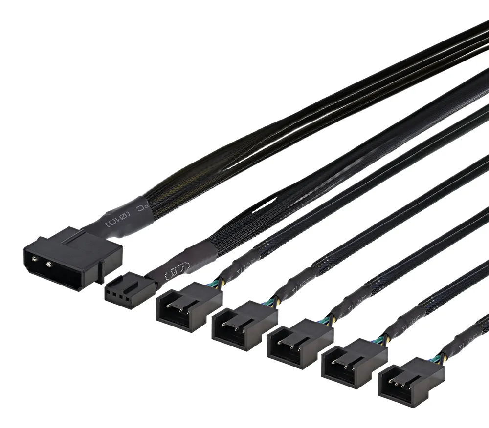 DELTACO splitter för PWM-fläktar, 4-pin till 5x4-pin ho, Molex ström