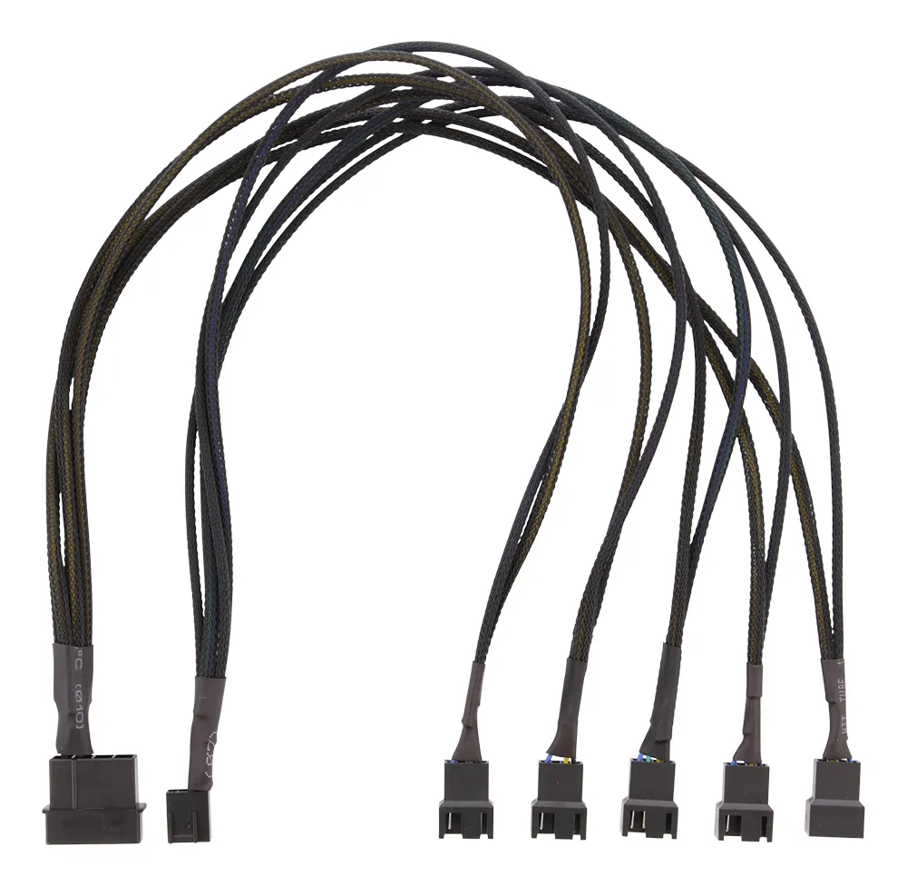 DELTACO splitter för PWM-fläktar, 4-pin till 5x4-pin ho, Molex ström