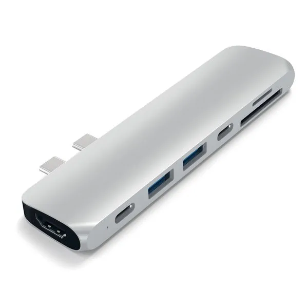 Satechi Aluminium USB-C Pro Hub -adapteri, Hopea