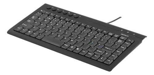 DELTACO minin&auml;pp&auml;imist&ouml; pohjoismainen layout, USB, 1,5m, musta