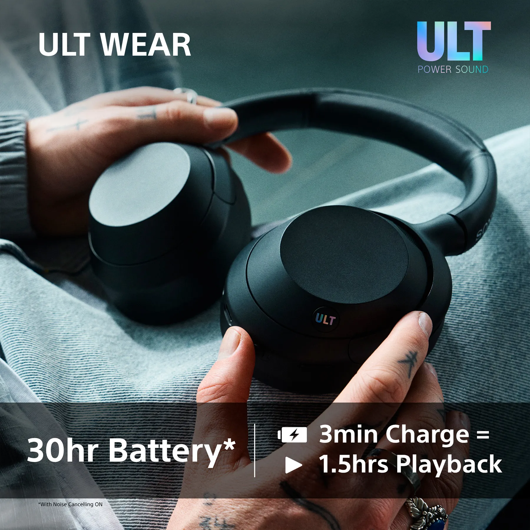 ULT WEAR Wireless Over-ear Headphones, Forest Gray
