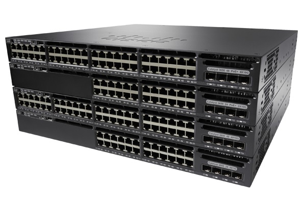 Cisco Catalyst 3650-48FQM-S - Kytkin - L3 - Hallinnoitu - 48 x 10/100/1000 (PoE+) + 4 x 10 Gigabit SFP+ - ty&ouml;p&ouml;yt&auml;, r&auml;kkiin asennettava - PoE+ (775 W)