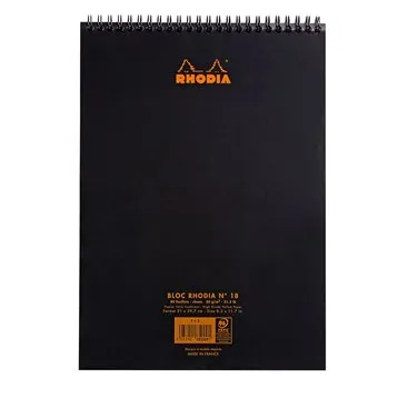 Rhodia NotePad wire black A4 lined
