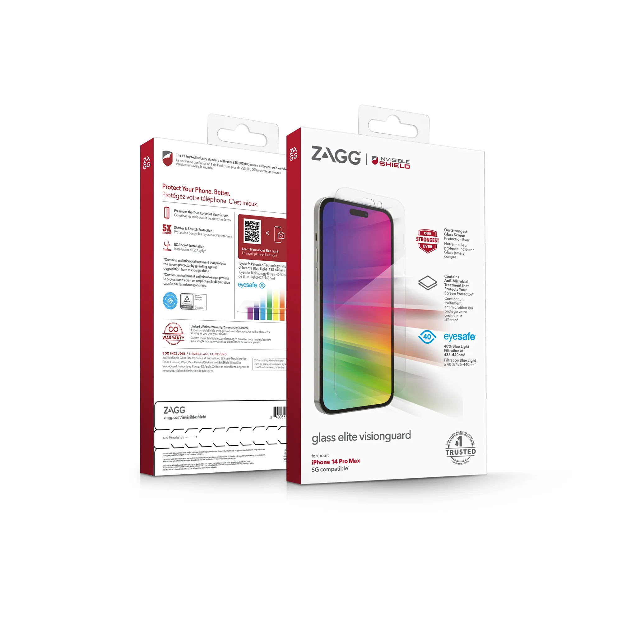 Zagg InvisibleShield Glass Elite VisionGuard, iPhone 14 Pro Max - Screen Glass