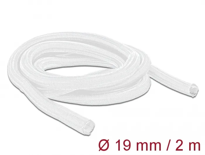 Delock Braided Sleeve self-closing 2 m x 19 mm white