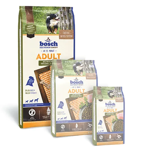 Bosch High Premium Concept Adult with Fresh Poultry & Millet, Dry food for dogs, 15kg