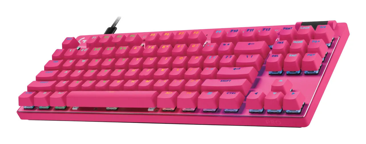 Logitech Pro X TKL Rapid -pelin&auml;pp&auml;imist&ouml;, pinkki