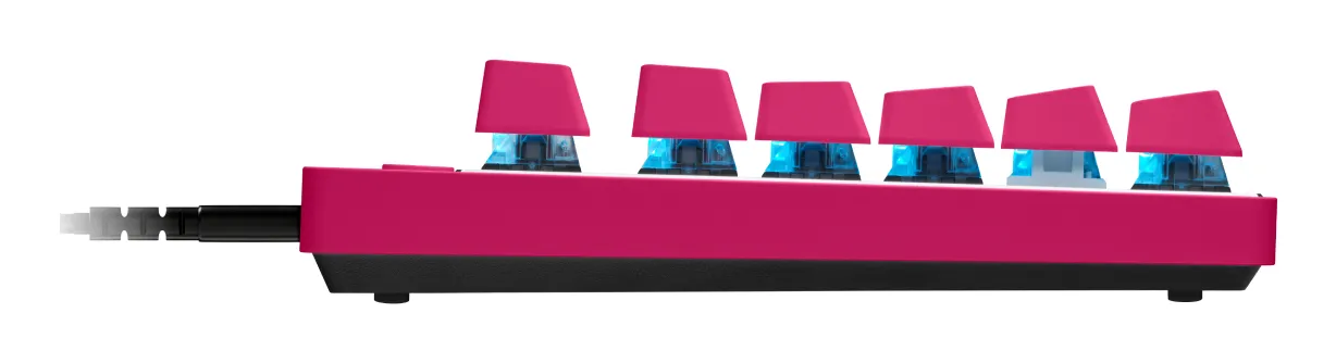 Logitech PRO X TKL RAPID mekaniskt speltangentbord, Magnetic Analog, rosa